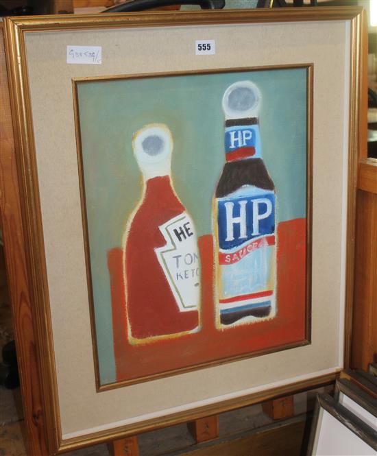 Heinz ketchup & HP sauce oil on canvas